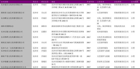 长沙市文艺创作与表演公司名录2018版385家
